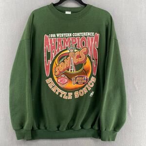 Vtg Seattle Sonics 1996 Western Conference Champions NBA Finals XL Logo 7 Rare